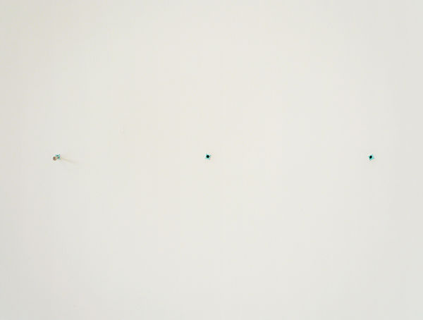 As good as it gets 2008 18 carat white gold screw (hallmarked) with white sapphire, three turquoise rawl plugs, edition of 10